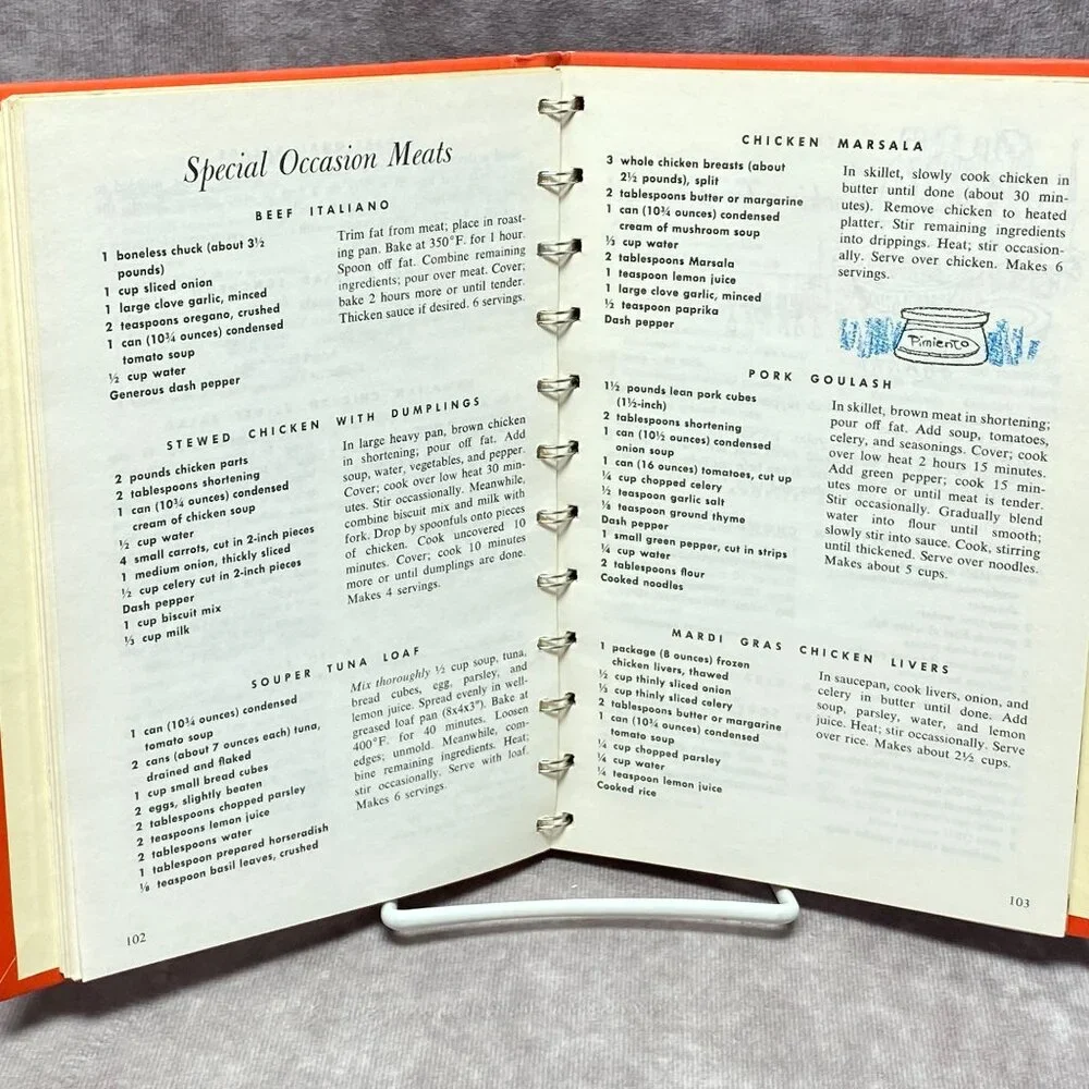 A Campbell Cookbook Cooking With Soup Spiral-Bound 1977